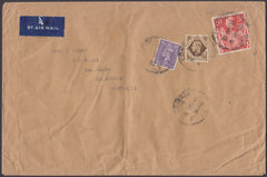 83089 1948 AIR MAIL LONDON TO AUSTRALIA WITH KGVI 5S RED (SG477).
