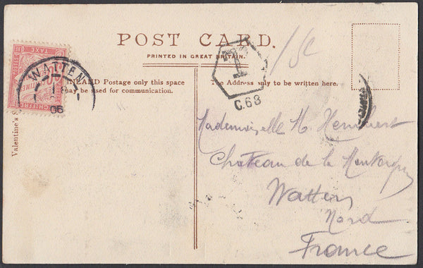 83187 - LONDON AND DOVER SORTING CARRIAGE/UNDERPAID POSTAGE. 1906