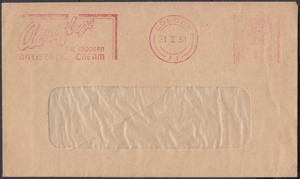 83425 - ADVERTISING. 1951 window envelope from London with...