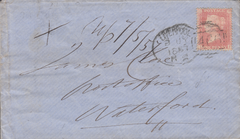 83524 - LIVERPOOL SPOON TYPE B2 RE-CUT (RA58) ON COVER. 1857 envelope Liverpool to...