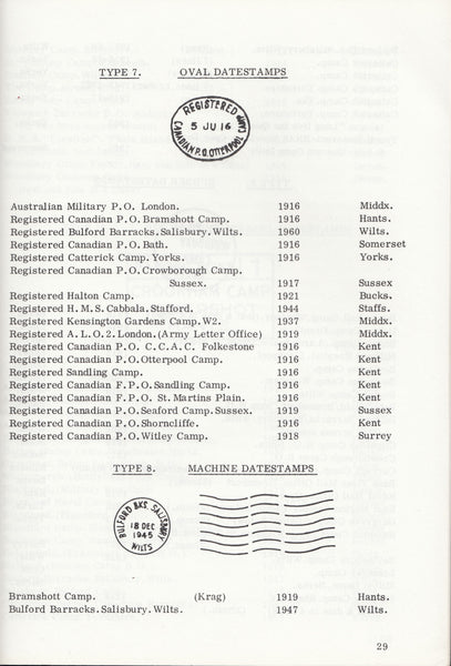 83549 - 'CAMP POSTMARKS OF THE UK' BY R.A. KINGSTON.