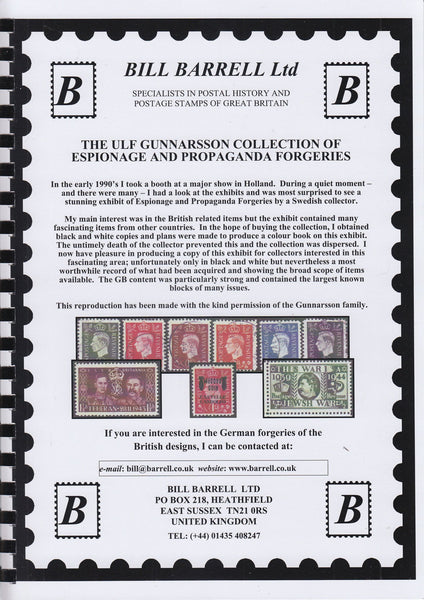 83577 - THE ULF GUNNARSSON COLLECTION OF ESPIONAGE AND PROPAGANDA FORGERIES.