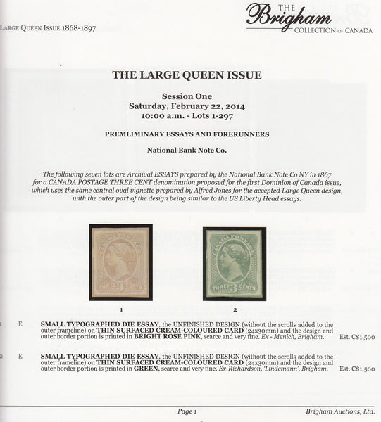 83596 - THE BRIGHAM COLLECTION OF CANADA - LARGE QUEEN ISS...