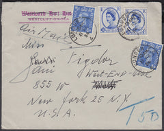 83798 1954 envelope London to New York.