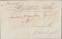 83965 1843 REGISTERED MAIL EASDALE, SLATE ISLANDS, SCOTLAND TO EDINBURGH.