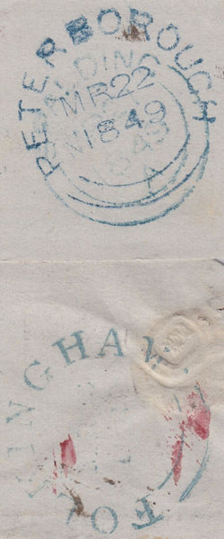 84013 - 1849 LINCOLNSHIRE/RE-DIRECTED MAIL. 1849 large part wra...