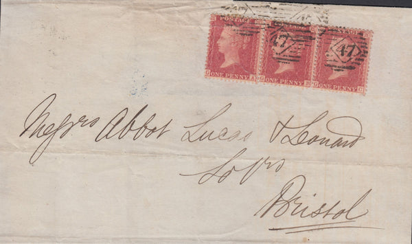 84021 - 1861 DIE 2 PL.64 (GA GB GC)(SG40) USED ON COVER. 1861 wrapper...