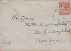 84193 - 1923 BERKS/'PANGBOURNE' SKELETON CANCELLATION. Envelope (rear flap missing) from ...