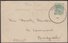 84194 - DEVON. 1910 postcard Paignton to Bridgwater with K...