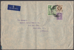 84423 - KGVI MAIL LONDON TO AUSTRALIA/2/6D YELLOW-GREEN (SG476b). Large envelope (230x150mm) London to Melbourne, Aus...