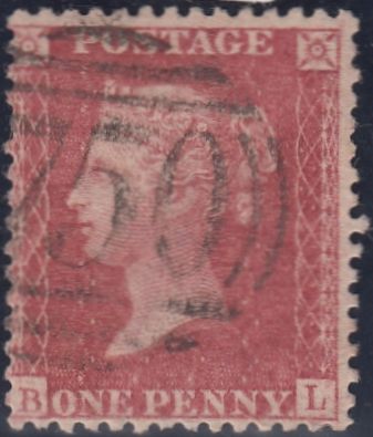 84511 1861 DIE 2 1D PLATE 64 (SG40)(BL).