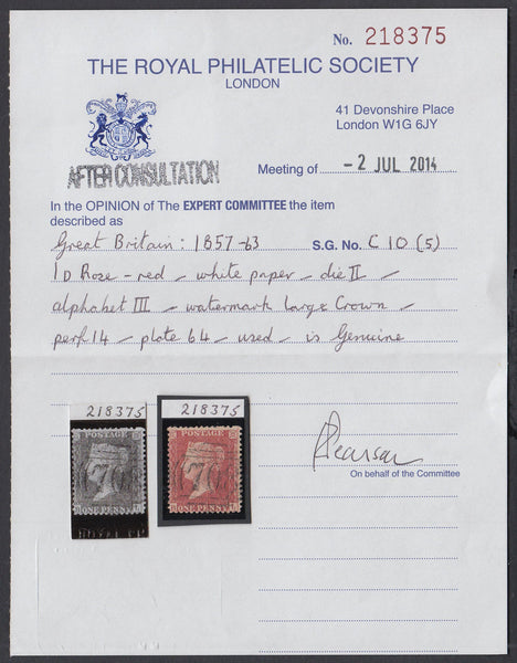 84512 1861 DIE 2 1D PL.64 (SG40)(BL).
