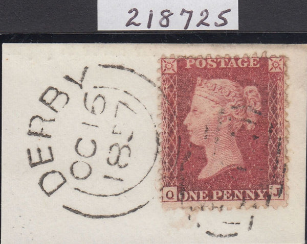 84574 1857 DIE 2 1D PLATE 33 ON WHITE PAPER (SG40)(QJ) FINE/VERY FINE USED ON DATED PIECE.