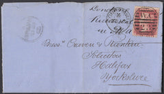 84599 - 1863 DIE 2 RESERVE PL.16 (LL)(SG40b) ON COVER LONDON TO HALIFAX.  1863 letter Grays Inn ...