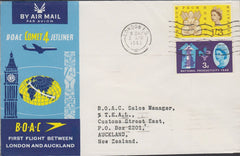 84632 1963 'BOAC' FIRST FLIGHT LONDON TO AUCKLAND.