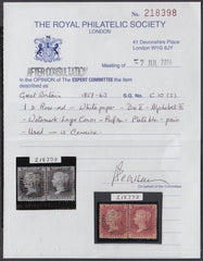 84715 1861 DIE 2 1D PLATE 64 (SG40) USED PAIR LETTERED SK SL.