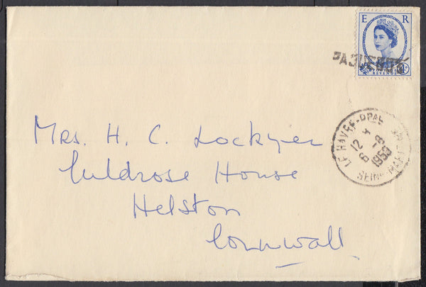 84756 - 1959 envelope to Helston Cornwall with 4d Wilding ...