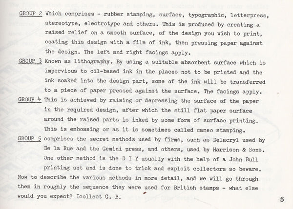 84843 - STAMP PRINTING by T Brightmore. Circa 1980 paperba...