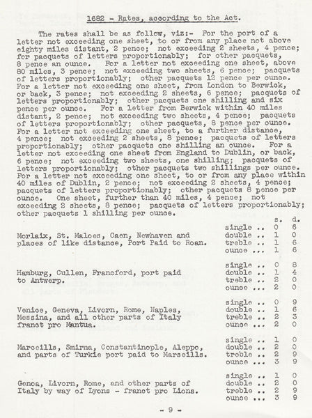 84917 'A GENERAL SURVEY OF THE POST OFFICE 1677-1682' by Thomas Gardiner.