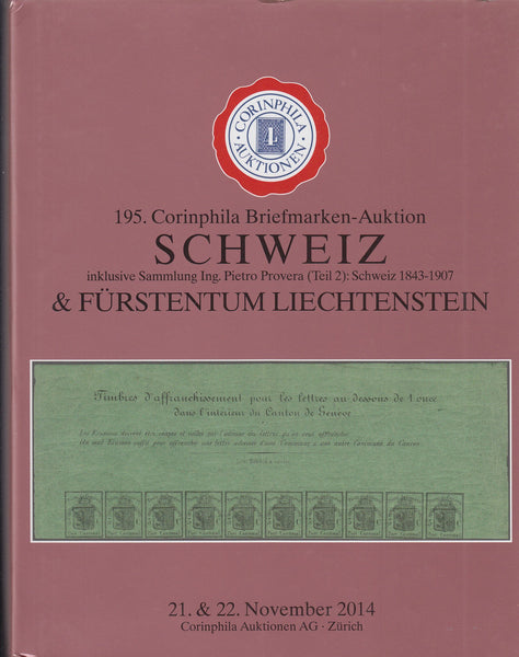 85049 - SWITZERLAND. A superb auction catalogue Corinphila...