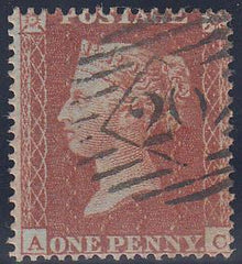 85078 - 1855 PL.1 (AC) (SG21)/SHORT 'A' ROW STAMP.