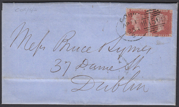 85221 - CORK ENGLISH TYPE IRISH SPOON ON COVER (RA18). 1856 entire Cork t...