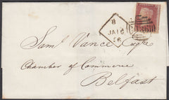 85311 - DUBLIN DIAMOND SPOON CODE 8 'PAID' ERASED (RA78). 1856 wrapper