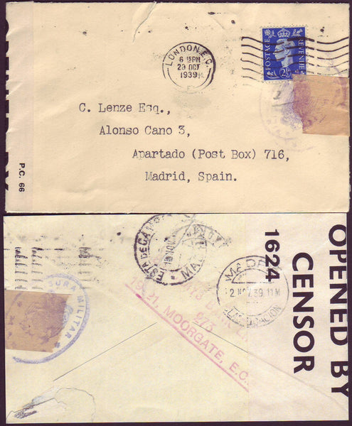 85392 - 1939 MAIL LONDON TO SPAIN/CENSORSHIP. Envelope London to ...
