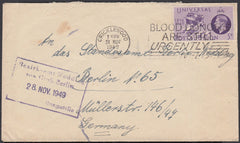 85418 - 1949 envelope Cricklewood to Berlin with KGVI 3d U...