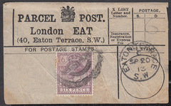 85573 - PARCEL POST LABEL. 1913 label LONDON EAT (40 Eaton...