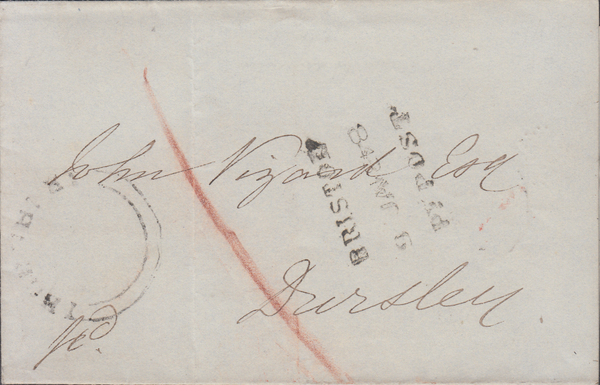 85613 - 1848 BRISTOL/'THORNBURY' UDC. Letter Thornbury to ...