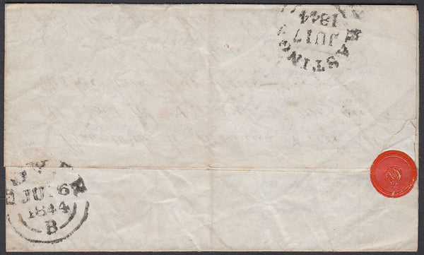 85665 - WAFER SEAL. 1844 letter Boulogne to Hastings with ...