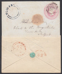85671 - WAFER SEAL. 1d pink envelope to Salford with indis...
