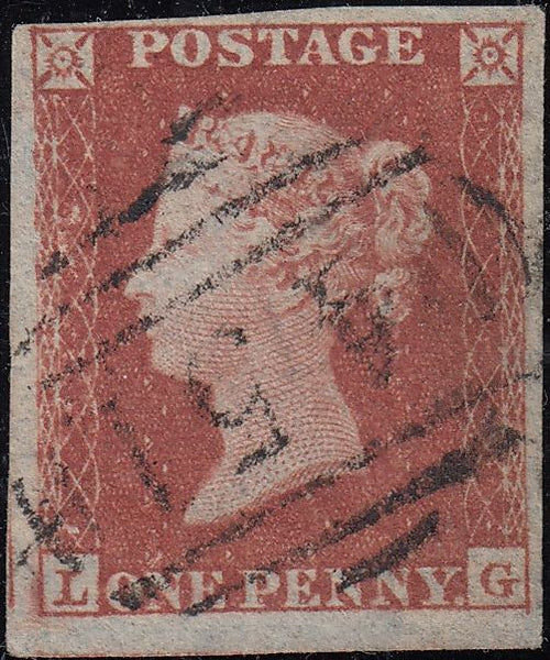 85757 - 1852/54 PL.157 MATCHED PAIR 1d IMPERF (SG8) AND 1D PERF (SG17) LETTERED LG.