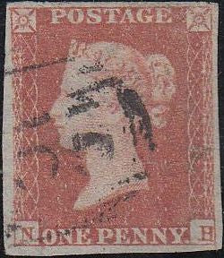 85758 PL.157 MATCHED PAIR 1852 1d IMPERF (SG8) AND 1854 1d PERF (SG17) LETTERED NH.