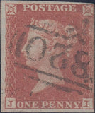 85765 - 1852 1D PL.157 (SG8)(JI CONSTANT VARIETY). A fine to very...