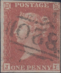 85765 - 1852 1D PL.157 (SG8)(JI CONSTANT VARIETY). A fine to very...
