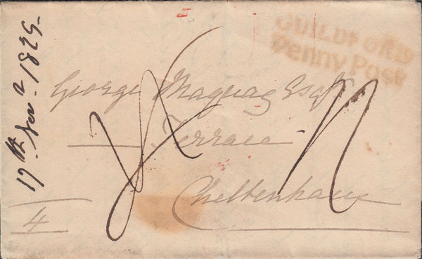 85964 - 1829 SURREY/'GUILDFORD PENNY POST' (SY461). Wrapper Guildford to Cheltenham dated...