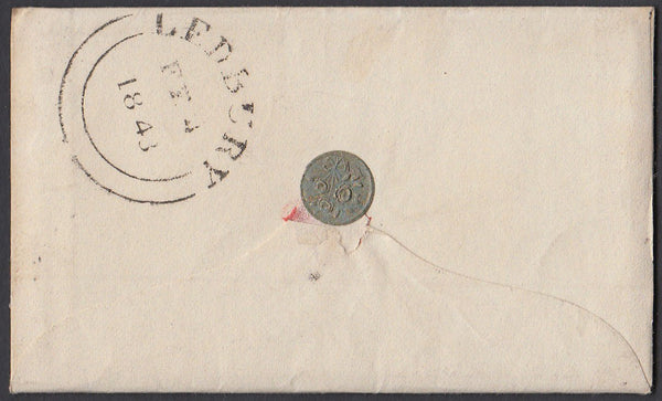 85974 WAFER SEAL. 1843 envelope with letter Tewkesbury to Ledbury