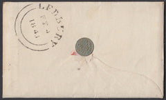 85974 WAFER SEAL. 1843 envelope with letter Tewkesbury to Ledbury