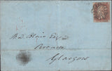 85980 1841 1D RED PL.1B (SG7)(RI) ON COVER EDINBURGH TO GLASGOW.
