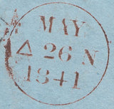 85980 1841 1D RED PL.1B (SG7)(RI) ON COVER EDINBURGH TO GLASGOW.