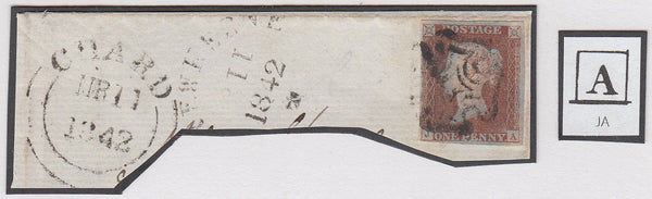 85987 1841 1D RED PL.2 (SG7)(JA)(SG7)/CREWKERNE SKELETON (SO421).