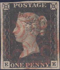 86015 - PL.2(EE)(SG2). A very fine used 1840 1d black pl.2...