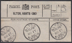 86119 - PARCEL POST LABEL. 1896 label ALTONHANTS (AN) wi...