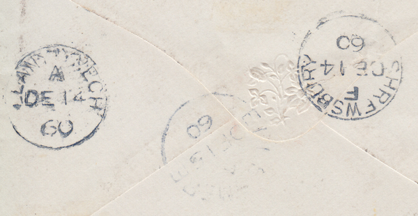 86144 - OSWESTRY SPOON (RA110). 1860 envelope Oswestry to ...