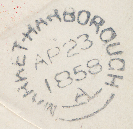 86148 - 1858 NORTHAMPTON SPOON (ORIGINAL)(RA106) ON COVER. Envelope