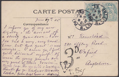 86163 - 1905 UNDERPAID MAIL PARIS TO OXFORD