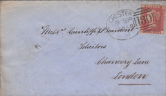 86174 - CHESTER SPOON (RA32) ON COVER. 1858 envelope slight ageing ...