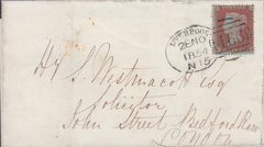 86204 - LIVERPOOL SPOON TYPE A15 (RA52) ON COVER. 1854 envelope Liv...